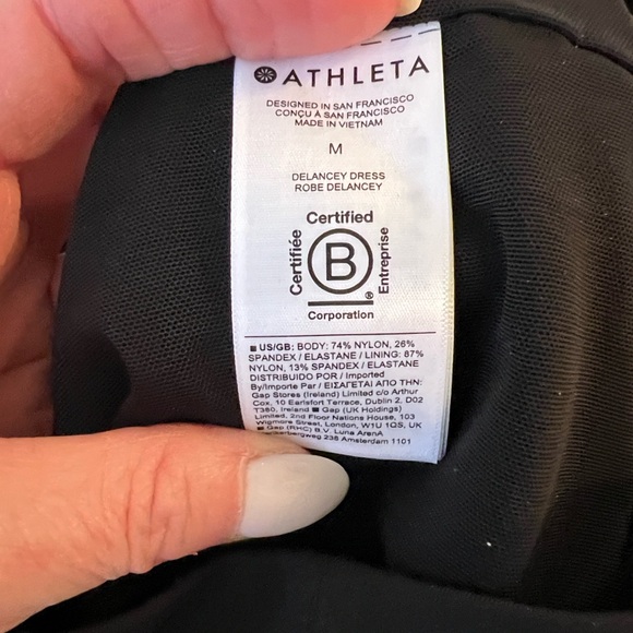 Athleta DELANCEY Elegant Black Long Sleeve Dress - Picture 7 of 7